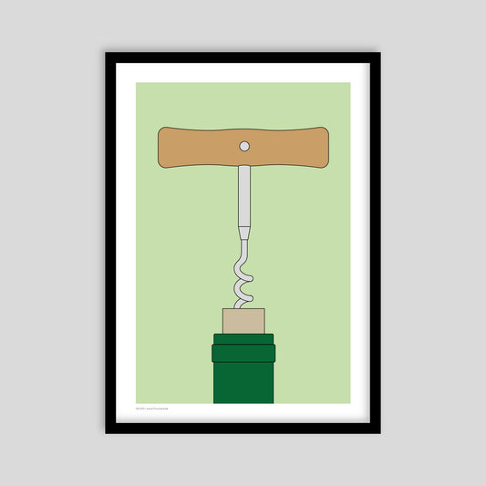 Kunstdruck Korkenzieher