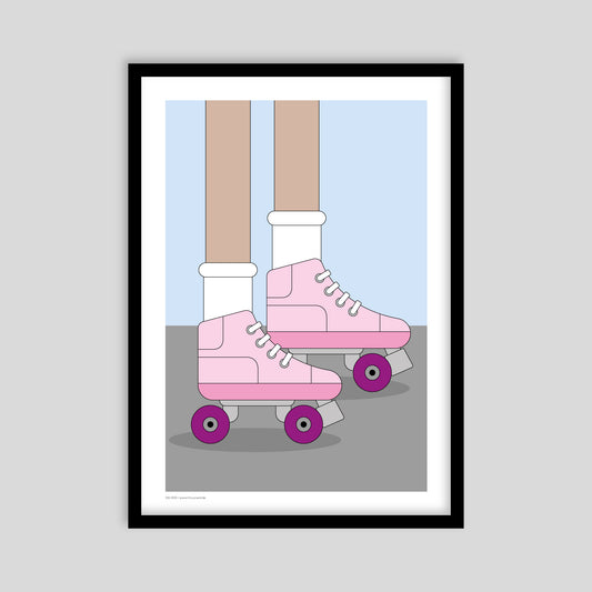 Kunstdruck Rollschuhläuferin